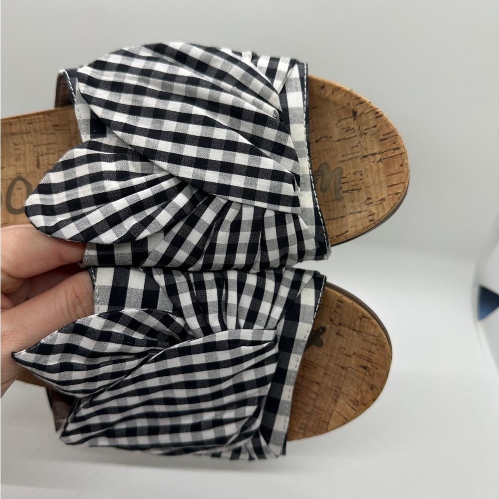 Sam Edelman Heidi Bow Slide Sandals Gingham Size 8.5 - Picture 3 of 9